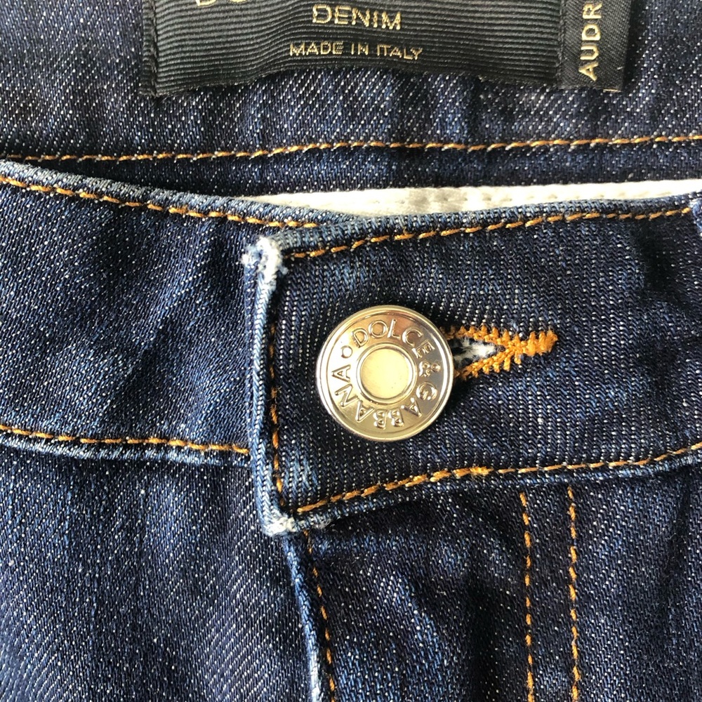 Dolce & Gabbana Dark Blue Skinny Jeans with Back Patch - Picture 6 of 14